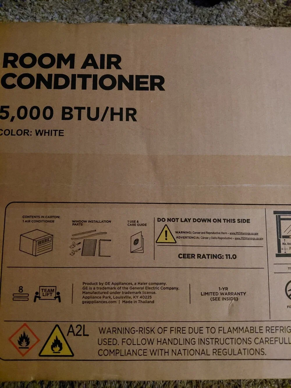Brand New GE Room Air Conditioner 5000 BTU White Window Unit